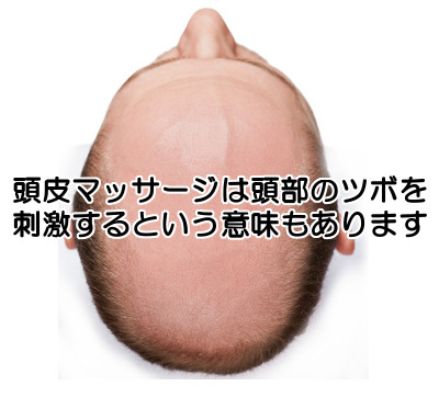 頭皮マッサージは頭部のツボを刺激するという意味合いが重要である
