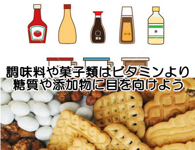 ビタミンb6を含む調味料と代表的なお菓子・飲み物類の一覧表