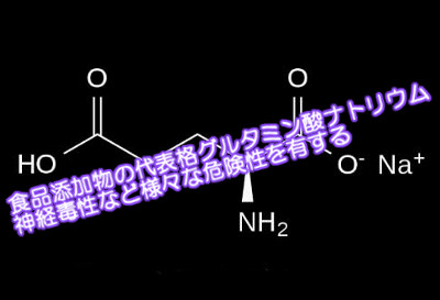 グルタミン酸ナトリウムは最も多く使われる食品添加物のひとつであることから危険性も高いと考えられる。