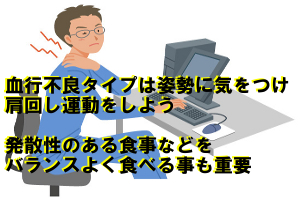 血行不良タイプの対処法｜姿勢に気をつけ発散性のある食事を取る